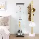 Glass Display Cabinet 4 Shelves with Door, Floor Standing Curio Bookshelf for Living Room Bedroom Office, 64.7 Inch*16.7 Inch*14.3 Inch, Black Glass Display Cabinet 4 Shelves with Door, Floor Standing Curio Bookshelf for Living Room Bedroom Office, 64.7 Inch*16.7 Inch*14.3 Inch, Black