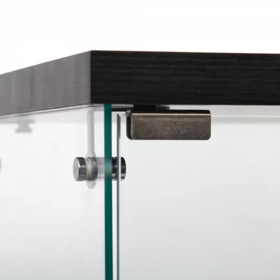 Glass Display Cabinet 4 Shelves with Door, Floor Standing Curio Bookshelf for Living Room Bedroom Office, 64.7 Inch*16.7 Inch*14.3 Inch, Black Glass Display Cabinet 4 Shelves with Door, Floor Standing Curio Bookshelf for Living Room Bedroom Office, 64.7 Inch*16.7 Inch*14.3 Inch, Black