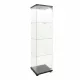 LED lights Glass Display Cabinet 4 Shelves with Door, Floor Standing Curio Bookshelf for Living Room Bedroom Office, 64.7 Inch*16.7 Inch*14.3 Inch, Black LED lights Glass Display Cabinet 4 Shelves with Door, Floor Standing Curio Bookshelf for Living Room Bedroom Office, 64.7 Inch*16.7 Inch*14.3 Inch, Black