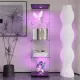 LED lights Glass Display Cabinet 4 Shelves with Door, Floor Standing Curio Bookshelf for Living Room Bedroom Office, 64.7 Inch*16.7 Inch*14.3 Inch, Black LED lights Glass Display Cabinet 4 Shelves with Door, Floor Standing Curio Bookshelf for Living Room Bedroom Office, 64.7 Inch*16.7 Inch*14.3 Inch, Black