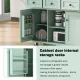 Kitchen Cart with Rubber wood Drop-Leaf Countertop ,Cabinet door internal storage racks,Kitchen Island on 5 Wheels with Storage Cabinet and 3 Drawers for Dinning Room, Mint Green Kitchen Cart with Rubber wood Drop-Leaf Countertop ,Cabinet door internal storage racks,Kitchen Island on 5 Wheels with Storage Cabinet and 3 Drawers for Dinning Room, Mint Green