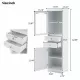 Tall Bathroom Storage Cabinet with Glass Doors, Free-Standing, Two Drawers, and Adjustable Shelves, MDF Board, Painted white - Perfect for Displaying Your Favorite Items Tall Bathroom Storage Cabinet with Glass Doors, Free-Standing, Two Drawers, and Adjustable Shelves, MDF Board, Painted white - Perfect for Displaying Your Favorite Items