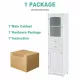 Tall Bathroom Storage Cabinet with Glass Doors, Free-Standing, Two Drawers, and Adjustable Shelves, MDF Board, Painted white - Perfect for Displaying Your Favorite Items Tall Bathroom Storage Cabinet with Glass Doors, Free-Standing, Two Drawers, and Adjustable Shelves, MDF Board, Painted white - Perfect for Displaying Your Favorite Items