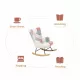 Rocking Chair with ottoman, Mid Century Fabric Rocker Chair with Wood Legs and Patchwork Linen for Livingroom Bedroom Rocking Chair with ottoman, Mid Century Fabric Rocker Chair with Wood Legs and Patchwork Linen for Livingroom Bedroom