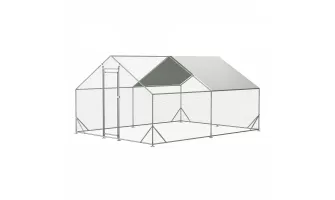   

Large Metal Chicken Coop with Waterproof Cover: Durable Outdoor Poultry Pen for Hens, Ducks, and Rabbits