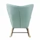 Rocking Chair with ottoman, Mid Century Fabric Rocker Chair with Wood Legs and Patchwork Linen for Livingroom Bedroom Rocking Chair with ottoman, Mid Century Fabric Rocker Chair with Wood Legs and Patchwork Linen for Livingroom Bedroom