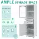 Tall Bathroom Storage Cabinet with Glass Doors, Free-Standing, Two Drawers, and Adjustable Shelves, MDF Board, Painted white - Perfect for Displaying Your Favorite Items Tall Bathroom Storage Cabinet with Glass Doors, Free-Standing, Two Drawers, and Adjustable Shelves, MDF Board, Painted white - Perfect for Displaying Your Favorite Items