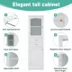 Tall Bathroom Storage Cabinet with Glass Doors, Free-Standing, Two Drawers, and Adjustable Shelves, MDF Board, Painted white - Perfect for Displaying Your Favorite Items Tall Bathroom Storage Cabinet with Glass Doors, Free-Standing, Two Drawers, and Adjustable Shelves, MDF Board, Painted white - Perfect for Displaying Your Favorite Items
