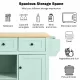 Kitchen Cart with Rubber wood Drop-Leaf Countertop ,Cabinet door internal storage racks,Kitchen Island on 5 Wheels with Storage Cabinet and 3 Drawers for Dinning Room, Mint Green Kitchen Cart with Rubber wood Drop-Leaf Countertop ,Cabinet door internal storage racks,Kitchen Island on 5 Wheels with Storage Cabinet and 3 Drawers for Dinning Room, Mint Green