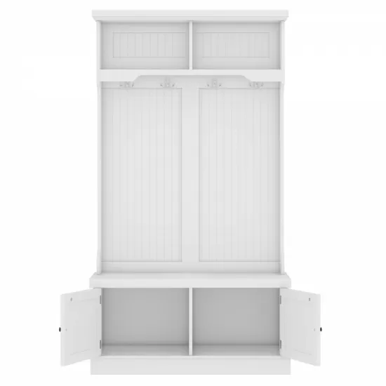 Hall Tree with Storage Shoe Bench for Entryway and Hallway, 4-in-1 Design Coat Racks with 4 Hooks for Living Room, White(Old SKU: W1307113678) Hall Tree with Storage Shoe Bench for Entryway and Hallway, 4-in-1 Design Coat Racks with 4 Hooks for Living Room, White(Old SKU: W1307113678)