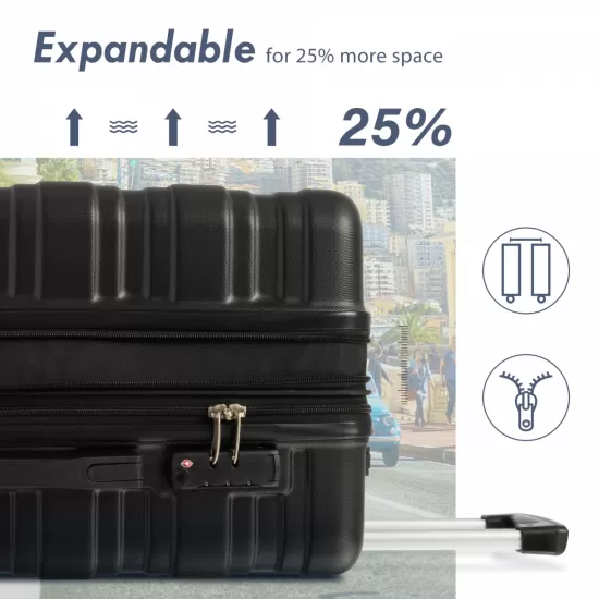 Luggage with TSA Lock Spinner Wheels Hardside Expandable Luggage Travel Suitcase Check In Luggage ABS 24 Inch Luggage with TSA Lock Spinner Wheels Hardside Expandable Luggage Travel Suitcase Check In Luggage ABS 24 Inch