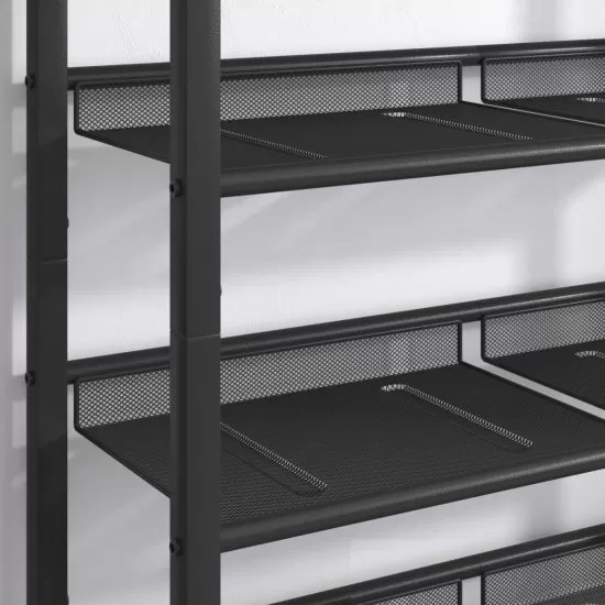 Industrial shoe rack, adjustable country style 5-layer shoe rack storage rack, with 4 mesh shelves, suitable for entrance, living room, bedroom and porch Industrial shoe rack, adjustable country style 5-layer shoe rack storage rack, with 4 mesh shelves, suitable for entrance, living room, bedroom and porch