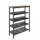 Industrial shoe rack, adjustable country style 5-layer shoe rack storage rack, with 4 mesh shelves, suitable for entrance, living room, bedroom and porch Industrial shoe rack, adjustable country style 5-layer shoe rack storage rack, with 4 mesh shelves, suitable for entrance, living room, bedroom and porch