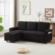 FX78.7 Inch Comfortable Corduroy L-Shaped Combo Sofa Bed, Living Room Furniture Set for Tight Spaces, Reversible Sleeper Combo Sofa with Pullout Bed, Reversible Sofa Bed for Living Room, W1926S00010 FX78.7 Inch Comfortable Corduroy L-Shaped Combo Sofa Bed, Living Room Furniture Set for Tight Spaces, Reversible Sleeper Combo Sofa with Pullout Bed, Reversible Sofa Bed for Living Room, W1926S00010
