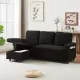 FX78.7 Inch Comfortable Corduroy L-Shaped Combo Sofa Bed, Living Room Furniture Set for Tight Spaces, Reversible Sleeper Combo Sofa with Pullout Bed, Reversible Sofa Bed for Living Room, W1926S00010 FX78.7 Inch Comfortable Corduroy L-Shaped Combo Sofa Bed, Living Room Furniture Set for Tight Spaces, Reversible Sleeper Combo Sofa with Pullout Bed, Reversible Sofa Bed for Living Room, W1926S00010