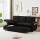FX78.7 Inch Comfortable Corduroy L-Shaped Combo Sofa Bed, Living Room Furniture Set for Tight Spaces, Reversible Sleeper Combo Sofa with Pullout Bed, Reversible Sofa Bed for Living Room, W1926S00010 FX78.7 Inch Comfortable Corduroy L-Shaped Combo Sofa Bed, Living Room Furniture Set for Tight Spaces, Reversible Sleeper Combo Sofa with Pullout Bed, Reversible Sofa Bed for Living Room, W1926S00010