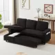 FX78.7 Inch Comfortable Corduroy L-Shaped Combo Sofa Bed, Living Room Furniture Set for Tight Spaces, Reversible Sleeper Combo Sofa with Pullout Bed, Reversible Sofa Bed for Living Room, W1926S00010 FX78.7 Inch Comfortable Corduroy L-Shaped Combo Sofa Bed, Living Room Furniture Set for Tight Spaces, Reversible Sleeper Combo Sofa with Pullout Bed, Reversible Sofa Bed for Living Room, W1926S00010
