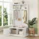 Hall Tree with Storage Shoe Bench for Entryway and Hallway, 4-in-1 Design Coat Racks with 4 Hooks for Living Room, White(Old SKU: W1307113678) Hall Tree with Storage Shoe Bench for Entryway and Hallway, 4-in-1 Design Coat Racks with 4 Hooks for Living Room, White(Old SKU: W1307113678)