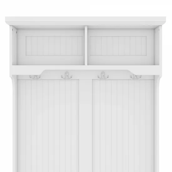 Hall Tree with Storage Shoe Bench for Entryway and Hallway, 4-in-1 Design Coat Racks with 4 Hooks for Living Room, White(Old SKU: W1307113678) Hall Tree with Storage Shoe Bench for Entryway and Hallway, 4-in-1 Design Coat Racks with 4 Hooks for Living Room, White(Old SKU: W1307113678)
