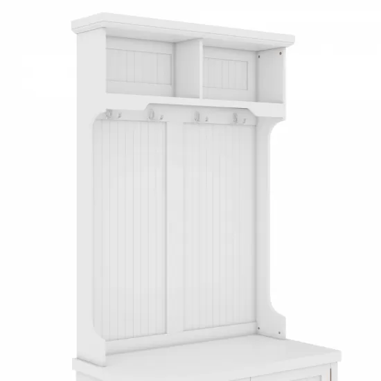 Hall Tree with Storage Shoe Bench for Entryway and Hallway, 4-in-1 Design Coat Racks with 4 Hooks for Living Room, White(Old SKU: W1307113678) Hall Tree with Storage Shoe Bench for Entryway and Hallway, 4-in-1 Design Coat Racks with 4 Hooks for Living Room, White(Old SKU: W1307113678)