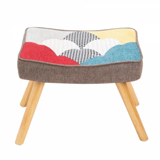 Rocking Chair with ottoman, Mid Century Fabric Rocker Chair with Wood Legs and Patchwork Linen for Livingroom Bedroom Rocking Chair with ottoman, Mid Century Fabric Rocker Chair with Wood Legs and Patchwork Linen for Livingroom Bedroom