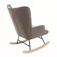 Rocking Chair with ottoman, Mid Century Fabric Rocker Chair with Wood Legs and Patchwork Linen for Livingroom Bedroom Rocking Chair with ottoman, Mid Century Fabric Rocker Chair with Wood Legs and Patchwork Linen for Livingroom Bedroom