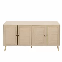 4 Door Accent Cabinet Sideboard Buffet Storage Cabinet with Adjustable Shelf for Entryway Living Room Bedroom 4 Door Accent Cabinet Sideboard Buffet Storage Cabinet with Adjustable Shelf for Entryway Living Room Bedroom