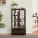 Glass Cabinet Lighted Glass Cabinet Curio Display Cabinet with Adjustable Glass Shelves 2 Doors and 1 drawer Cabinet Bulb Included Cherry Glass Cabinet Lighted Glass Cabinet Curio Display Cabinet with Adjustable Glass Shelves 2 Doors and 1 drawer Cabinet Bulb Included Cherry