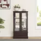 Glass Cabinet Lighted Glass Cabinet Curio Display Cabinet with Adjustable Glass Shelves 2 Doors and 1 drawer Cabinet Bulb Included Cherry Glass Cabinet Lighted Glass Cabinet Curio Display Cabinet with Adjustable Glass Shelves 2 Doors and 1 drawer Cabinet Bulb Included Cherry