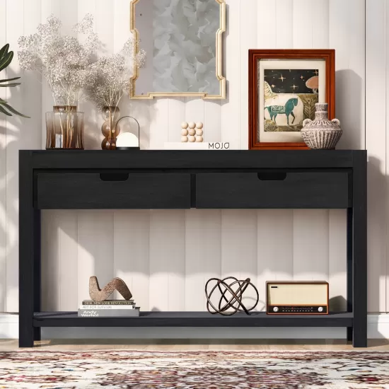 U_STYLE Console Table Entryway Table for Hallway Living Room with 2 Drawers and 1 Shelf U_STYLE Console Table Entryway Table for Hallway Living Room with 2 Drawers and 1 Shelf
