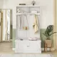 Hall Tree with Storage Shoe Bench for Entryway and Hallway, 4-in-1 Design Coat Racks with 4 Hooks for Living Room, White(Old SKU: W1307113678) Hall Tree with Storage Shoe Bench for Entryway and Hallway, 4-in-1 Design Coat Racks with 4 Hooks for Living Room, White(Old SKU: W1307113678)