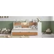 L-Shaped Bed Frame with Trundle and and Bookcase,Corner Bed Wooden Captain Bed with Led Downlight and USB Port for Small Room,Bedroom, Guest Room, Twin Size, Walnut and White L-Shaped Bed Frame with Trundle and and Bookcase,Corner Bed Wooden Captain Bed with Led Downlight and USB Port for Small Room,Bedroom, Guest Room, Twin Size, Walnut and White