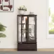 Glass Cabinet Lighted Glass Cabinet Curio Display Cabinet with Adjustable Glass Shelves 2 Doors and 1 drawer Cabinet Bulb Included Cherry Glass Cabinet Lighted Glass Cabinet Curio Display Cabinet with Adjustable Glass Shelves 2 Doors and 1 drawer Cabinet Bulb Included Cherry