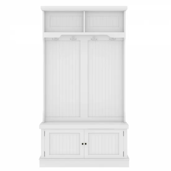 Hall Tree with Storage Shoe Bench for Entryway and Hallway, 4-in-1 Design Coat Racks with 4 Hooks for Living Room, White(Old SKU: W1307113678) Hall Tree with Storage Shoe Bench for Entryway and Hallway, 4-in-1 Design Coat Racks with 4 Hooks for Living Room, White(Old SKU: W1307113678)