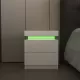 Modern white Nightstand With 2 Storage Drawers,Led Lights, End Table For Bedroom Furniture Modern white Nightstand With 2 Storage Drawers,Led Lights, End Table For Bedroom Furniture