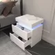 Modern white Nightstand With 2 Storage Drawers,Led Lights, End Table For Bedroom Furniture Modern white Nightstand With 2 Storage Drawers,Led Lights, End Table For Bedroom Furniture