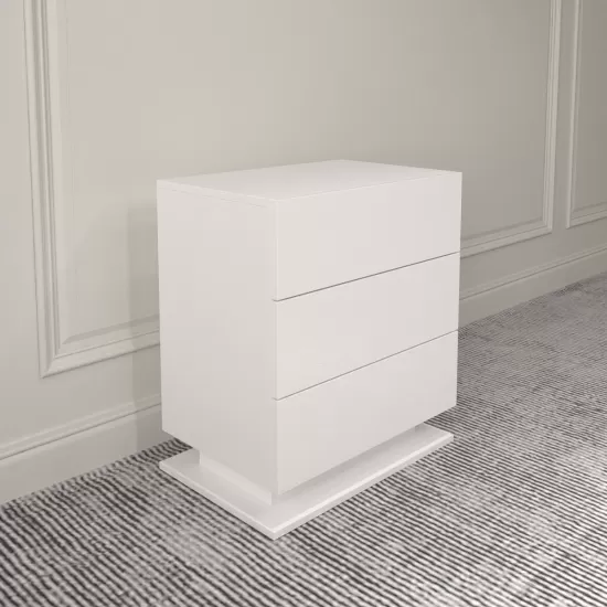 LED Nightstand with 3 drawers,White bedside Table ,Modern End Side Table for Bedroom LED Nightstand with 3 drawers,White bedside Table ,Modern End Side Table for Bedroom