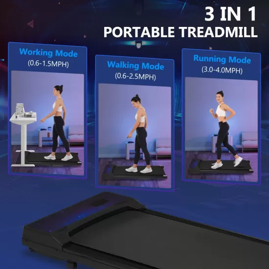 NEW RELEASE 8.10 Walking Pad Under Desk Treadmill for Home Office -2.5HP Walking Treadmill 0.6-4MPH 300LBS Capacity Treadmill for Walking Running Remote Control Batterys NEW RELEASE 8.10 Walking Pad Under Desk Treadmill for Home Office -2.5HP Walking Treadmill 0.6-4MPH 300LBS Capacity Treadmill for Walking Running Remote Control Batterys