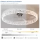 Modern Acrylic Ceiling Fan Light with Remote Control, Dimmable LED Chandelier, 6-Speed Adjustable, Quiet Motor, Flush Mount Design for Living Room, Bedroom, Dining Room Modern Acrylic Ceiling Fan Light with Remote Control, Dimmable LED Chandelier, 6-Speed Adjustable, Quiet Motor, Flush Mount Design for Living Room, Bedroom, Dining Room