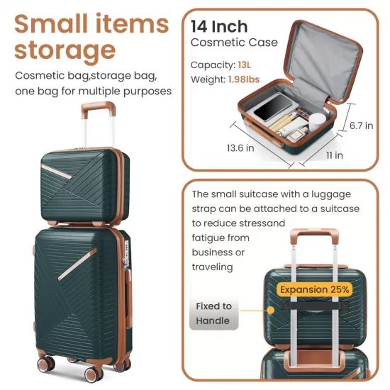Luggage Sets 4 Piece(14/20/24/28), Expandable Lightweight Suitcase with 4 Double 360 Degrees Mute Spinner Wheels PP Materials Durable TSA Lock Travel Luggage Luggage Sets 4 Piece(14/20/24/28), Expandable Lightweight Suitcase with 4 Double 360 Degrees Mute Spinner Wheels PP Materials Durable TSA Lock Travel Luggage