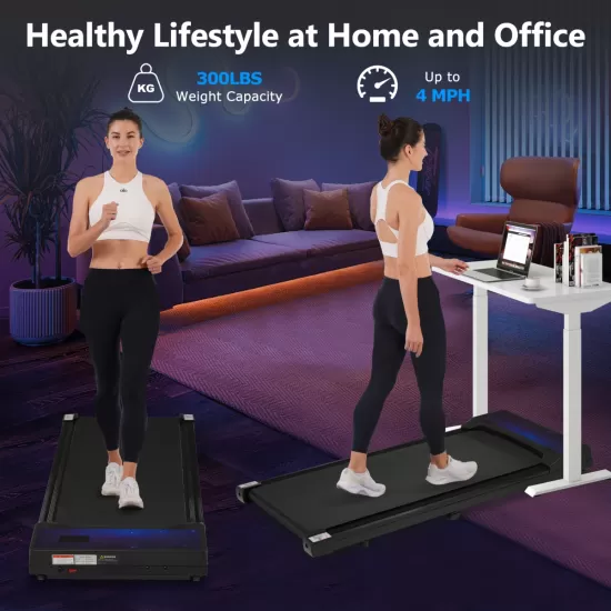 NEW RELEASE 8.10 Walking Pad Under Desk Treadmill for Home Office -2.5HP Walking Treadmill 0.6-4MPH 300LBS Capacity Treadmill for Walking Running Remote Control Batterys NEW RELEASE 8.10 Walking Pad Under Desk Treadmill for Home Office -2.5HP Walking Treadmill 0.6-4MPH 300LBS Capacity Treadmill for Walking Running Remote Control Batterys