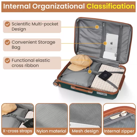 Luggage Sets 4 Piece(14/20/24/28), Expandable Lightweight Suitcase with 4 Double 360 Degrees Mute Spinner Wheels PP Materials Durable TSA Lock Travel Luggage Luggage Sets 4 Piece(14/20/24/28), Expandable Lightweight Suitcase with 4 Double 360 Degrees Mute Spinner Wheels PP Materials Durable TSA Lock Travel Luggage