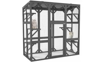  

Enhance Your Cats' Outdoor Experience with the Large Wooden Catio Enclosure