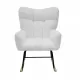 Modern Rocking Chair,Teddy Fabric Chair with High Backrest,Rocking Accent Chairs for Nursery,Living Room,Bedroom(White) Modern Rocking Chair,Teddy Fabric Chair with High Backrest,Rocking Accent Chairs for Nursery,Living Room,Bedroom(White)
