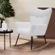 Modern Rocking Chair,Teddy Fabric Chair with High Backrest,Rocking Accent Chairs for Nursery,Living Room,Bedroom(White) Modern Rocking Chair,Teddy Fabric Chair with High Backrest,Rocking Accent Chairs for Nursery,Living Room,Bedroom(White)