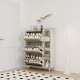 Natural Bohemia Style Shoe Cabinet, Shoe Rack Cabinet with 3 Rattan Flip Drawers,3 Square Shelves and 1 Storage Drawer, Shoe Organizer with Mulit Storage Space and Hooks for Hallway, Entryway, White Natural Bohemia Style Shoe Cabinet, Shoe Rack Cabinet with 3 Rattan Flip Drawers,3 Square Shelves and 1 Storage Drawer, Shoe Organizer with Mulit Storage Space and Hooks for Hallway, Entryway, White