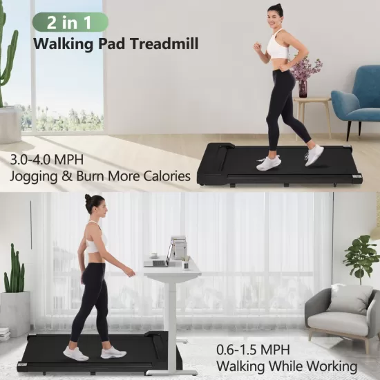 NEW RELEASE 8.10 Walking Pad Under Desk Treadmill for Home Office -2.5HP Walking Treadmill 0.6-4MPH 300LBS Capacity Treadmill for Walking Running Remote Control Batterys NEW RELEASE 8.10 Walking Pad Under Desk Treadmill for Home Office -2.5HP Walking Treadmill 0.6-4MPH 300LBS Capacity Treadmill for Walking Running Remote Control Batterys