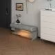 Entryway Bench Leather Upholstered Ottoman with LED sensor light for living room ,bedroom,end of bed Entryway Bench Leather Upholstered Ottoman with LED sensor light for living room ,bedroom,end of bed