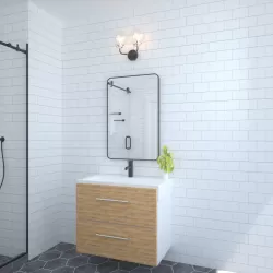 24x36 In. Aluminum Framed Rounded Rectangle Bathroom Wall Mirror, Matte Black Bathroom Vanity Mirror Farmhouse, Anti-Rust, Tempered Glass mirrors, Hangs Horizontally or Vertically 24x36 In. Aluminum Framed Rounded Rectangle Bathroom Wall Mirror, Matte Black Bathroom Vanity Mirror Farmhouse, Anti-Rust, Tempered Glass mirrors, Hangs Horizontally or Vertically