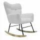 Modern Rocking Chair,Teddy Fabric Chair with High Backrest,Rocking Accent Chairs for Nursery,Living Room,Bedroom(White) Modern Rocking Chair,Teddy Fabric Chair with High Backrest,Rocking Accent Chairs for Nursery,Living Room,Bedroom(White)